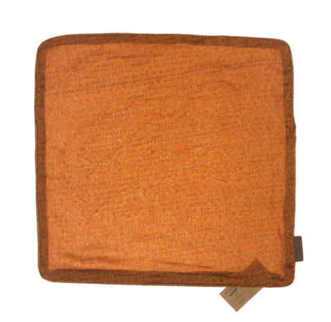 Kissenbezug aus roter Seide, 50 x 50 cm, mit dichtem schwarzem Punktmuster und einem farbenfrohen, indisch-bohemischen Boho-Vintage-Look für Sari-Kissen.