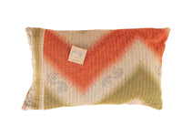 Sari pillowcase 30x50 in orange and beige with patterned oriental vintage motifs, colorful sari pillows/Indian pillowcase in boho and bohemian style (unique pillow)