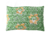 Sari pillowcase 60x40 with unique vintage bohemian pattern in dark blue/black, red and beige paisley and flowers (Indian sari pillow/sari pillows)