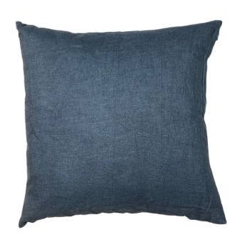 Linen cushion cover 50x50 cm, color: Dark gray, dark denim blue, dusty blue, steel gray blue