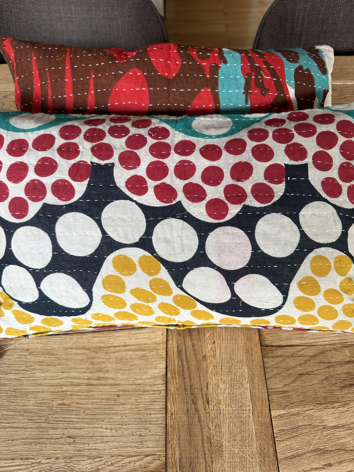 Kantha Duo – 2 Cushion Covers 30x50 – Off-white