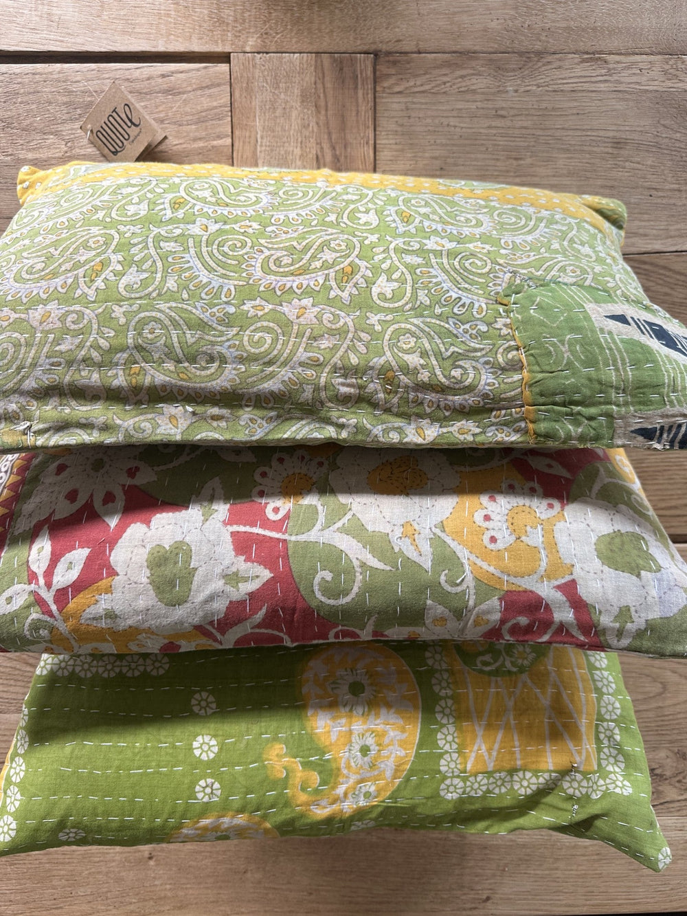 Kantha Trio 19 – 3 Sari pudebetræk 30×50 – Quote Copenhagen