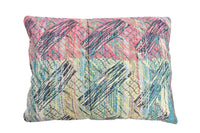 Sari pillowcase 50x70 in multi-colored bohemian/boho design with Indian oriental patterns in pink, turquoise, navy, gold and purple - unique sari pillow in upcycled fabric look