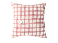 Sari pillowcase 50x50 in vintage white and burgundy with checkered pattern, Indian boho/sari pillow, unique oriental pillow (colorful ethnic pillowcases)
